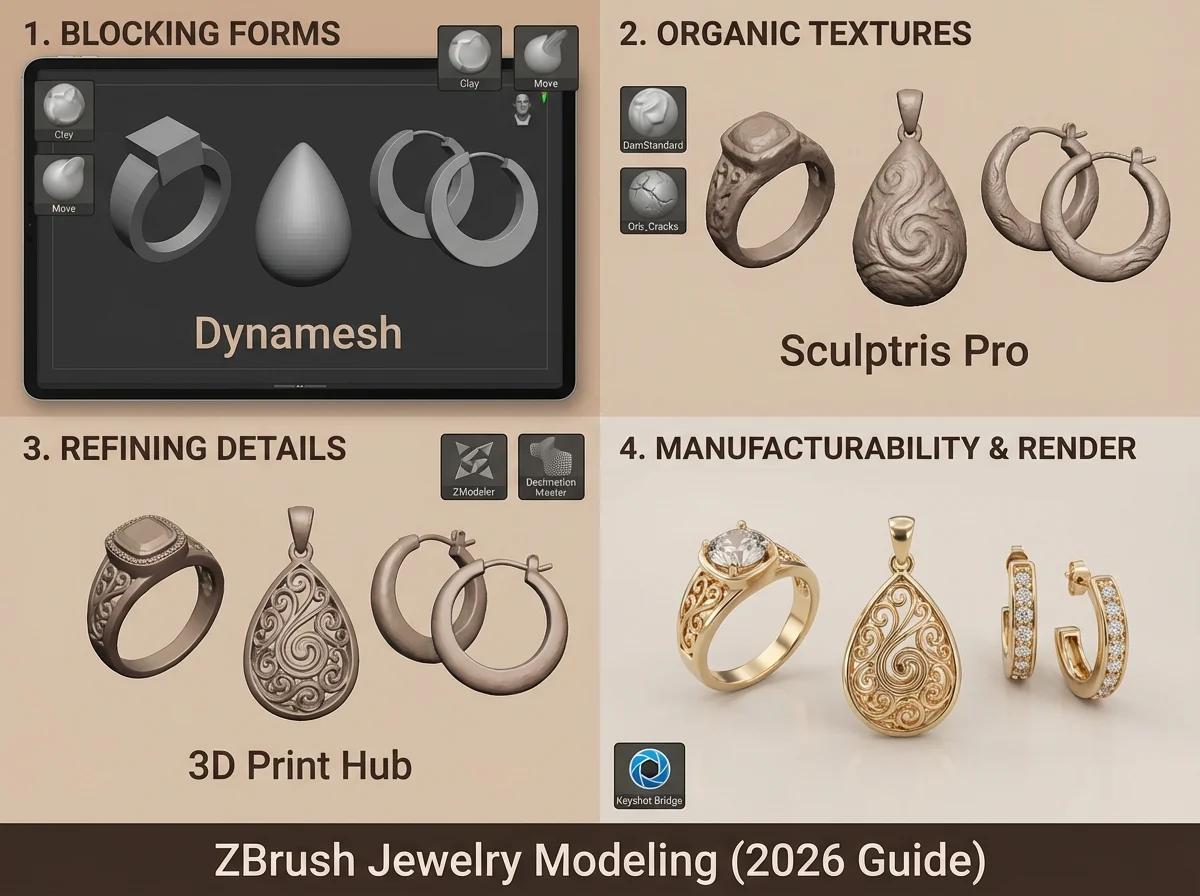 a practical zbrush workflow for jewelry