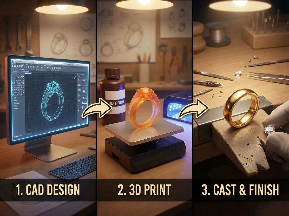 how 3d jewelry moves from cad to casting
