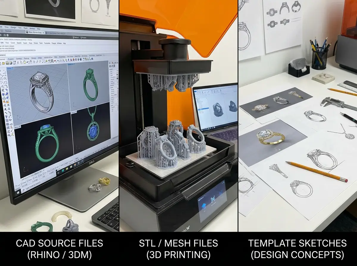 tha main types of downloadable jewelry files